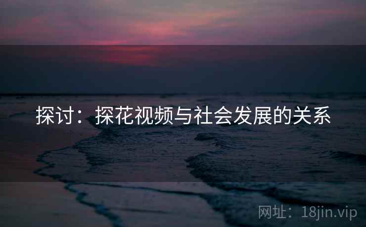 探讨：探花视频与社会发展的关系