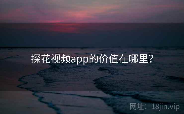 探花视频app的价值在哪里? 探花视频app的价值在哪里?