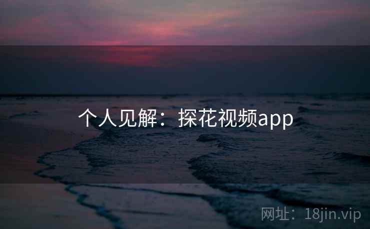 个人见解：探花视频app